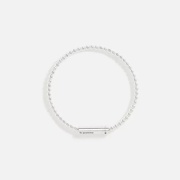 11G Brushed Sterling Beads Bracelet | Le Gramme Cheap