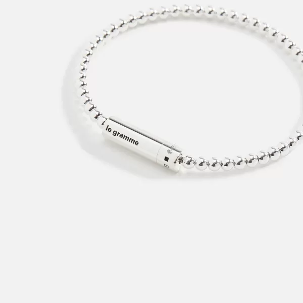 11G Brushed Sterling Beads Bracelet | Le Gramme Cheap