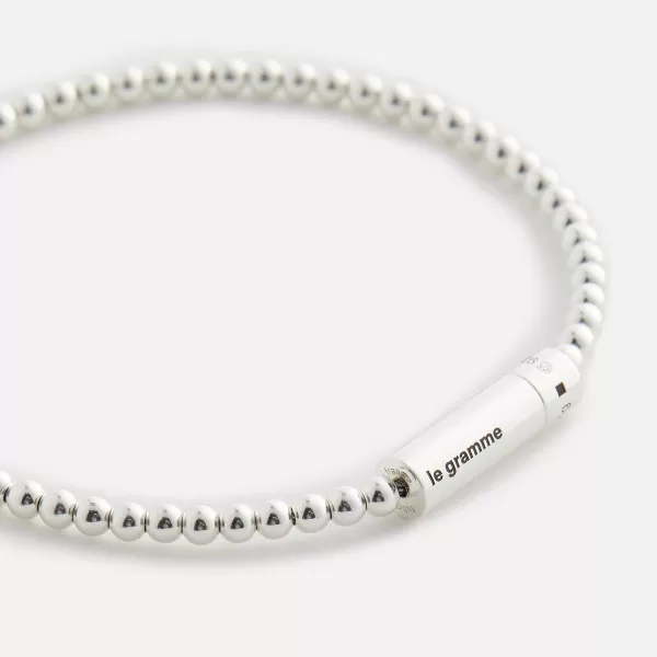 11G Polished Sterling Beads Bracelet | Le Gramme Best Sale