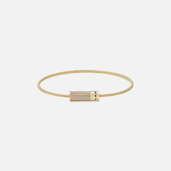 9G Polished Cable Bracelet With 11 Lines Of White | Le Gramme New