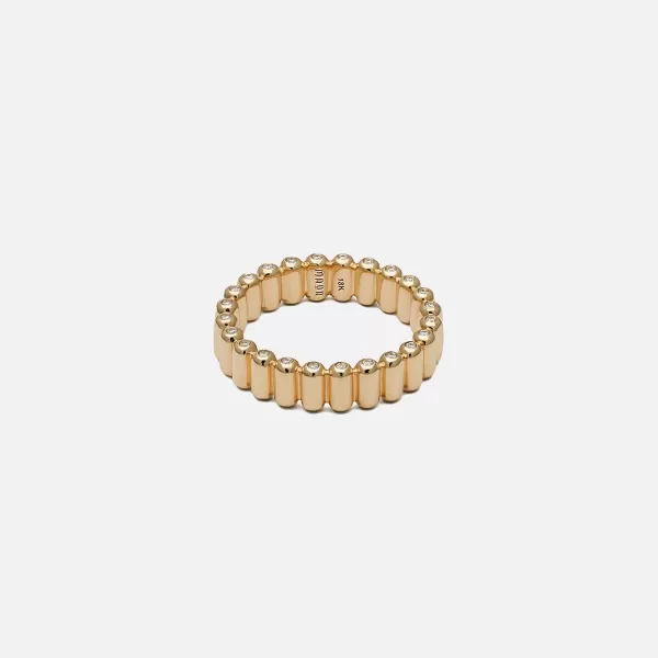 Capsule 5Mm Ring In Yellow With White Diamond | Maor Best Sale