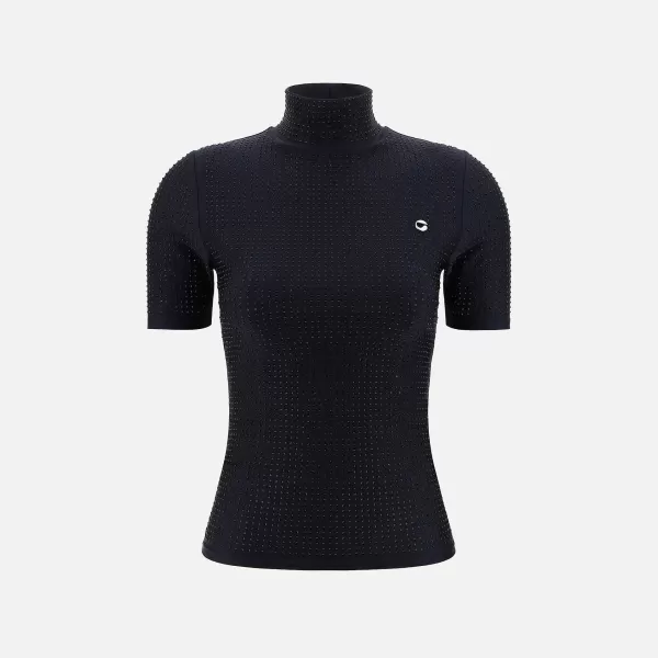 Crystal Embellished High Neck Fitted Top | Coperni Hot