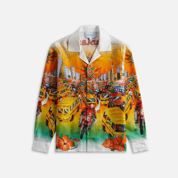 Cuban Collar Long Sleeve Shirt | Casablanca Best