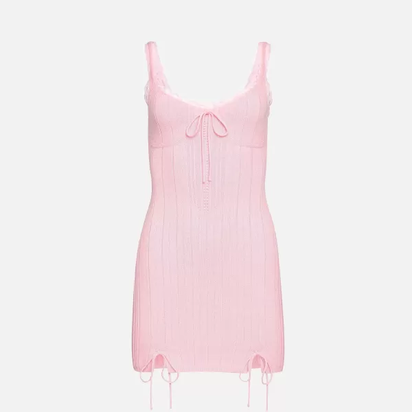 Dainty Lace Knit Mini Dress | GUIZIO Outlet