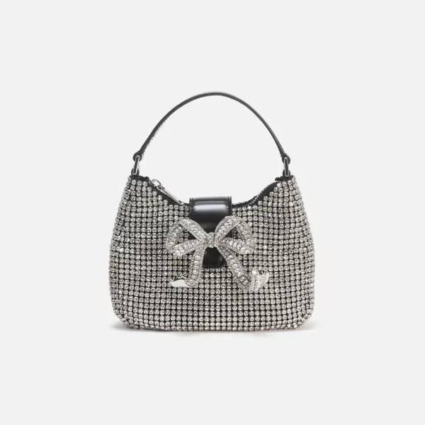 Diamante Crescent Bow Bag | Self-Portrait Online