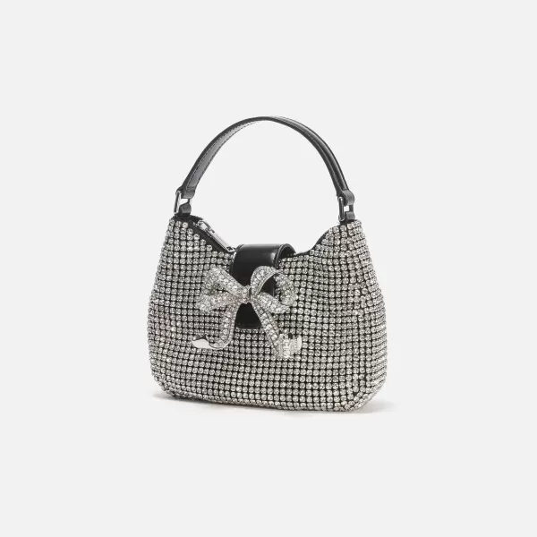 Diamante Crescent Bow Bag | Self-Portrait Online