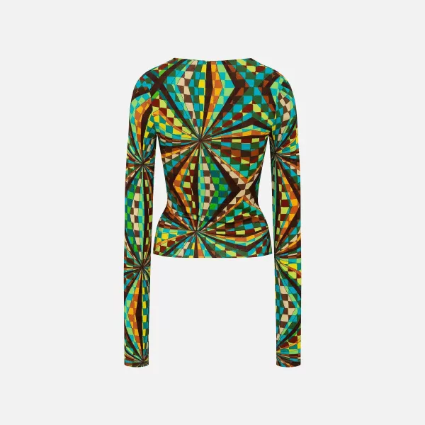 Divy Printed Knot Front Top | Siedres Sale