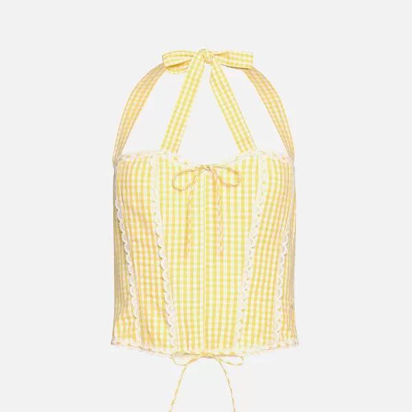 Gingham Lace Corset | GUIZIO Cheap