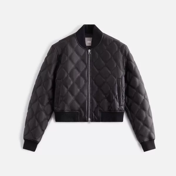 Colton Quilted Logo Leather Bomber | Kith Women Shop