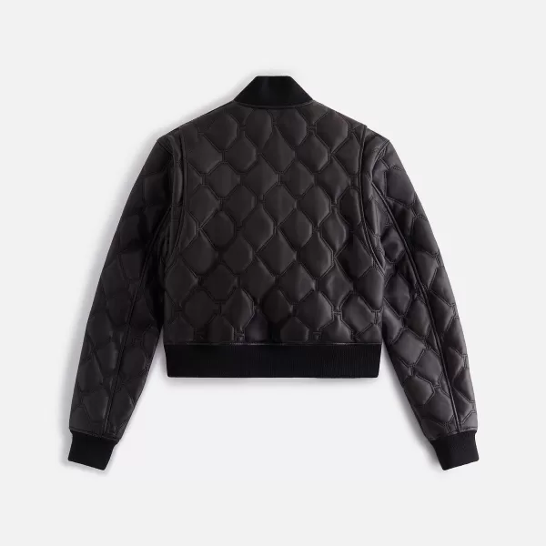 Colton Quilted Logo Leather Bomber | Kith Women Shop
