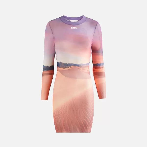 Desert Sunset Mulberry Long Sleeve Dress | Kith Women Sale