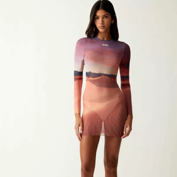 Desert Sunset Mulberry Long Sleeve Dress | Kith Women Best