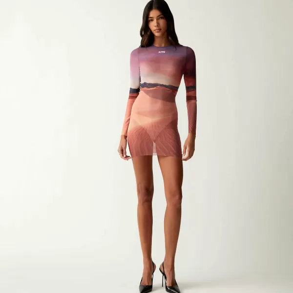 Desert Sunset Mulberry Long Sleeve Dress | Kith Women Best