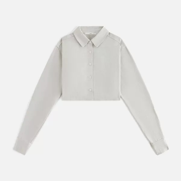 kith_women_kylan_jacquard_faille_cropped_buttondown_1.webp Kylan Jacquard Faille Cropped Buttondown | Kith Women Clearance
