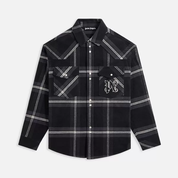 Monogram Check Overshirt | Palm Angels Discount