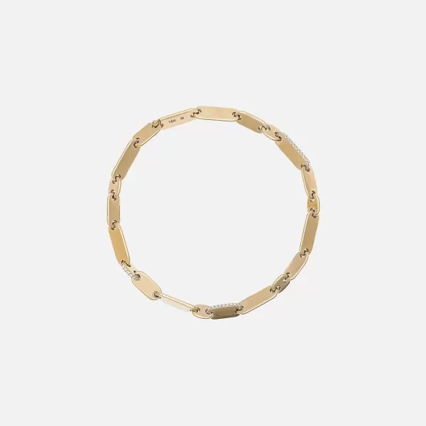 Monolinka 4Mm Bracelet In Yellow With White Diamond Edging | Maor Cheap