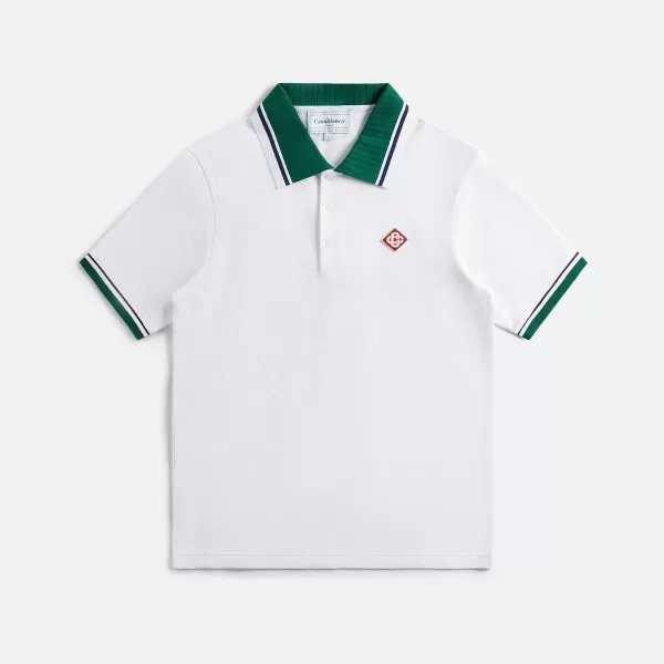 Organic Cotton Pique Textured Pique Polo | Casablanca Shop