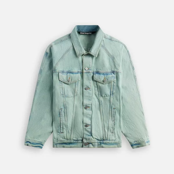 Overdye Logo Loose Denim Jacket | Palm Angels Shop
