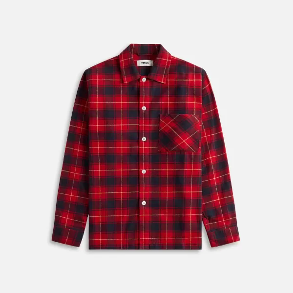 Plaid Long Sleeve Flannel Shirt | Tekla Shop