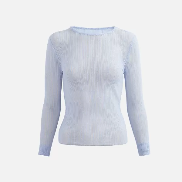 Ribbed Crew Neck Long Sleeve | Second Skin Sale