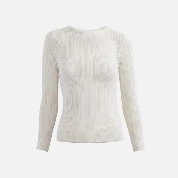 Ribbed Crew Neck Long Sleeve | Second Skin Outlet