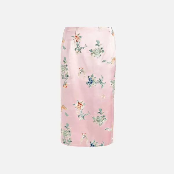 Silk Embroidered Pencil Skirt | Kim Shui Best