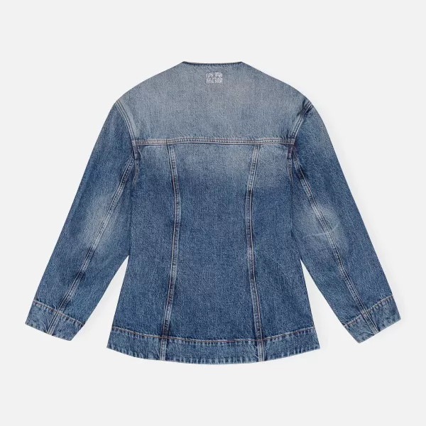 Sparkle Logo Denim Blazer | Ganni Shop