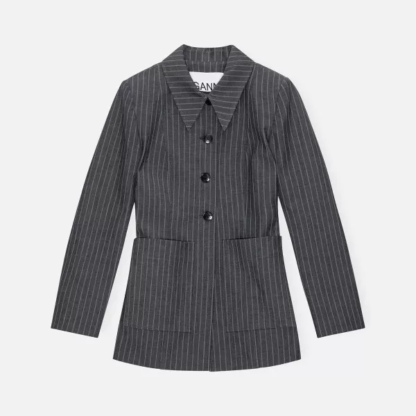 Stretch Stripe Blazer | Ganni Best